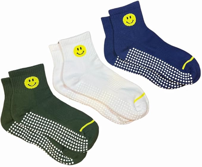 Smiley Grip Socks - Blue Collection